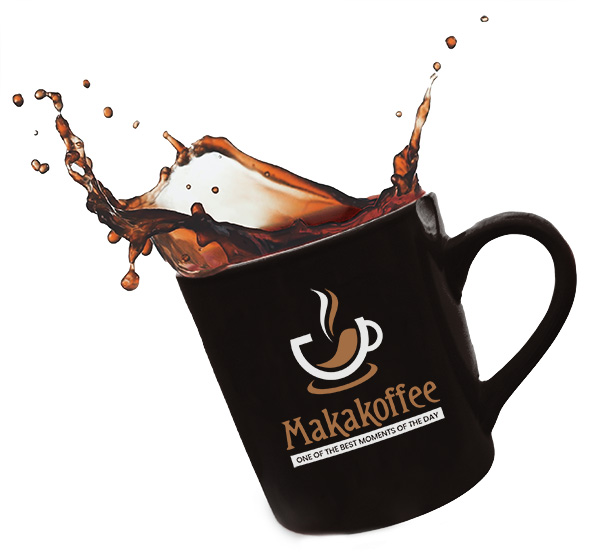 Makakoffee Logo on a cup of coffee